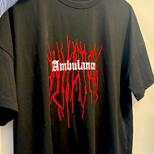 Black and red grunge graphic baggy tee